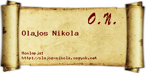 Olajos Nikola névjegykártya